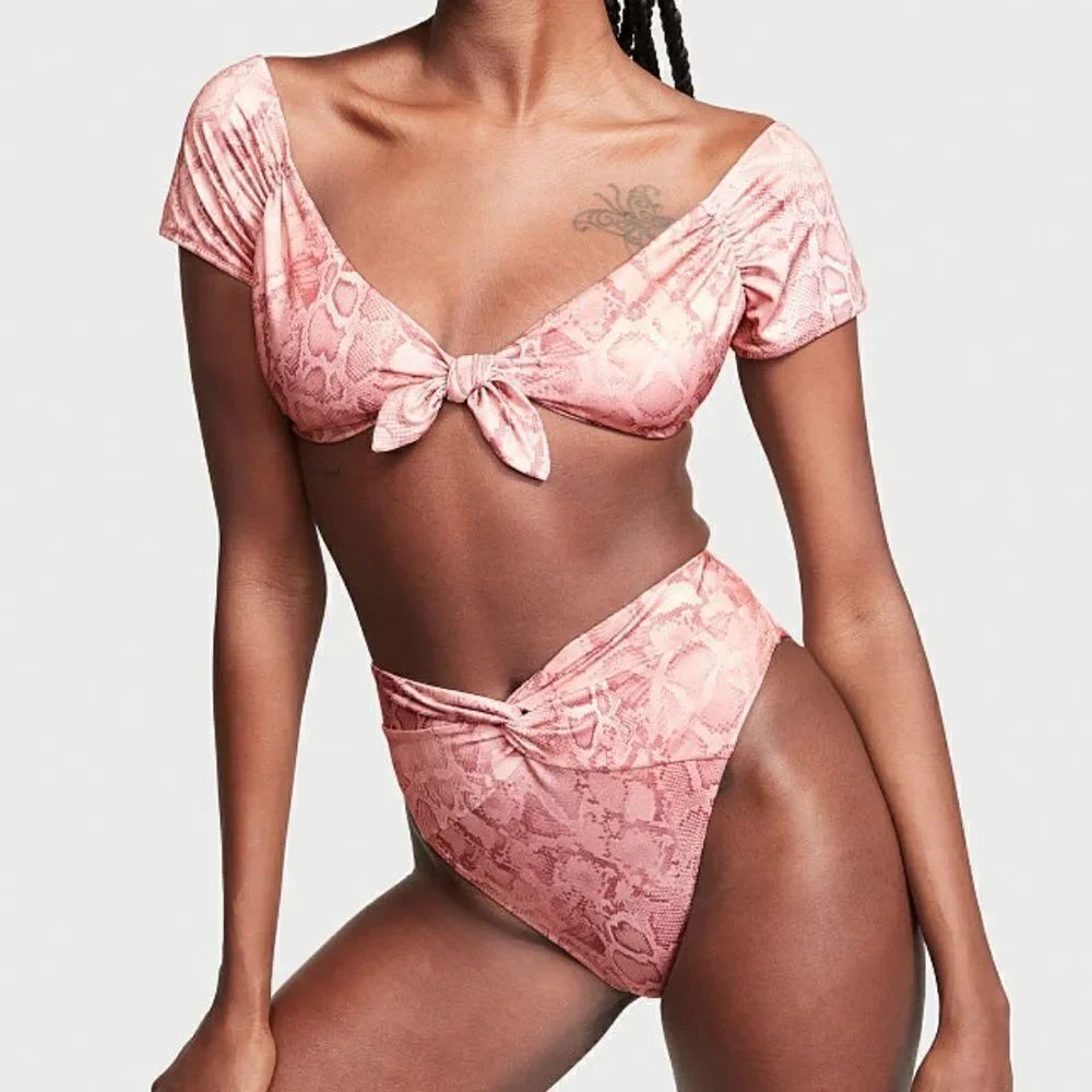 Victoria’s Secret Swim Twist off Shoulder Short-sleeve Bikini Top & Bottom